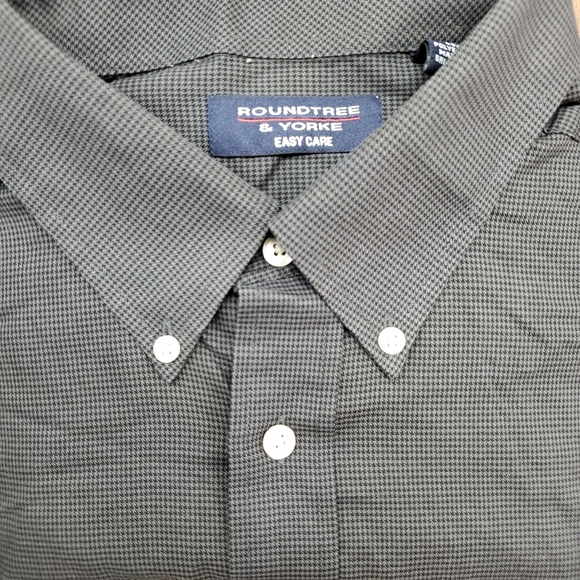 Roundtree & Yorke Men's 2XL XXL Dress Shirt Button Down Black Long Sleeve - Picture 9 of 9